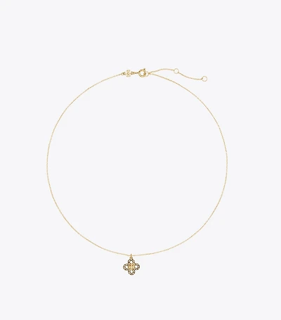 Kira Clover Pavé Pendant Necklace