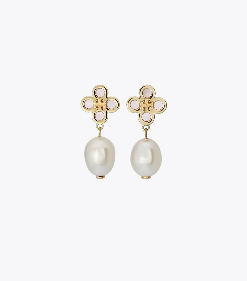 Kira Clover Pearl Drop Earring