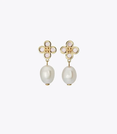 Kira Clover Pearl Drop Earring