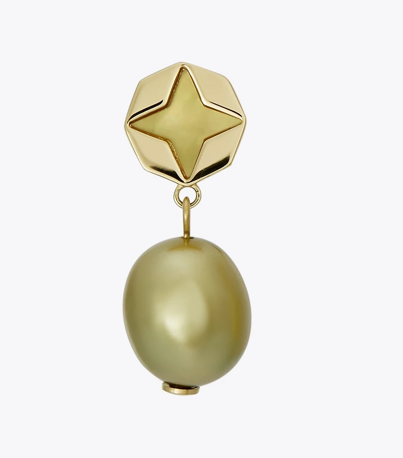 Kira Clover Pearl Drop Earrings