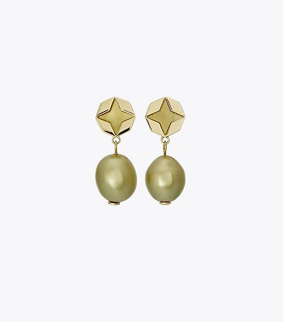 Kira Clover Pearl Drop Earrings