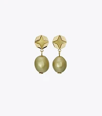 Kira Clover Pearl Drop Earrings