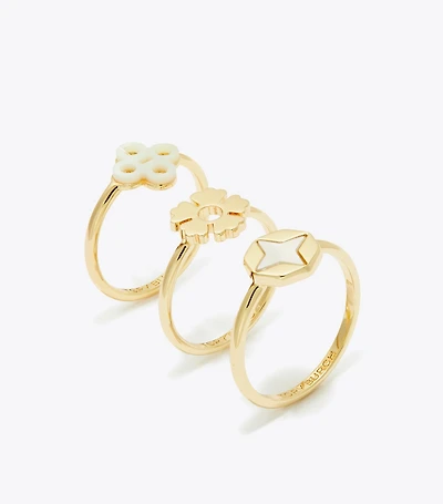 Kira Clover Stacking Ring Set