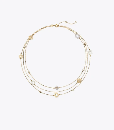 Kira Clover Triple-Strand Necklace