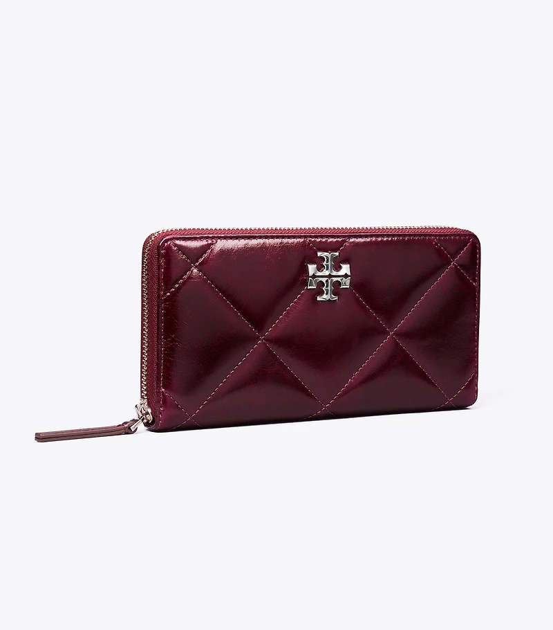 Kira Diamond Quilt Distressed Zip Continental Wallet