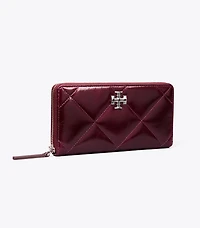 Kira Diamond Quilt Distressed Zip Continental Wallet