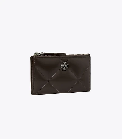 Kira Diamond Quilt Pavé Zip Card Case
