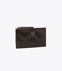Kira Diamond Quilt Pavé Zip Card Case