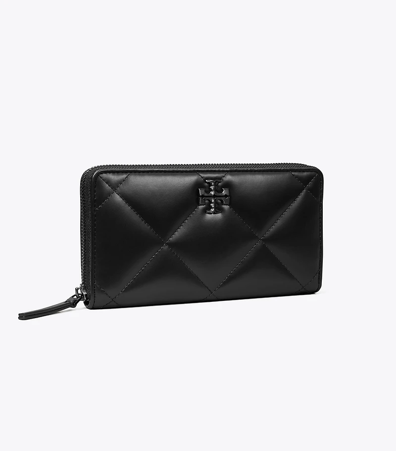 Kira Diamond Quilt Powder Coated Zip Continental Wallet