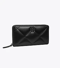 Kira Diamond Quilt Powder Coated Zip Continental Wallet