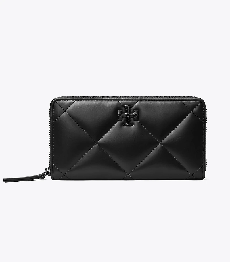 Kira Diamond Quilt Powder Coated Zip Continental Wallet