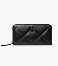 Kira Diamond Quilt Powder Coated Zip Continental Wallet