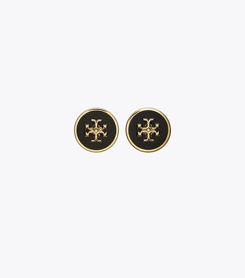 Kira Enamel Circle-Stud Earrings