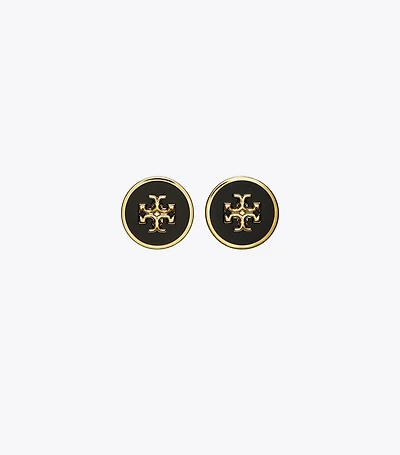Kira Enamel Circle-Stud Earrings