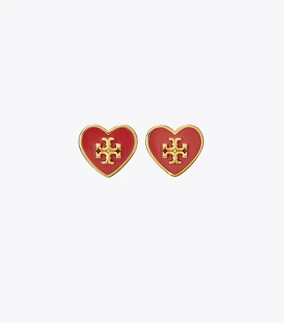 Kira Enamel Heart Stud Earring