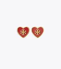 Kira Enamel Heart Stud Earring