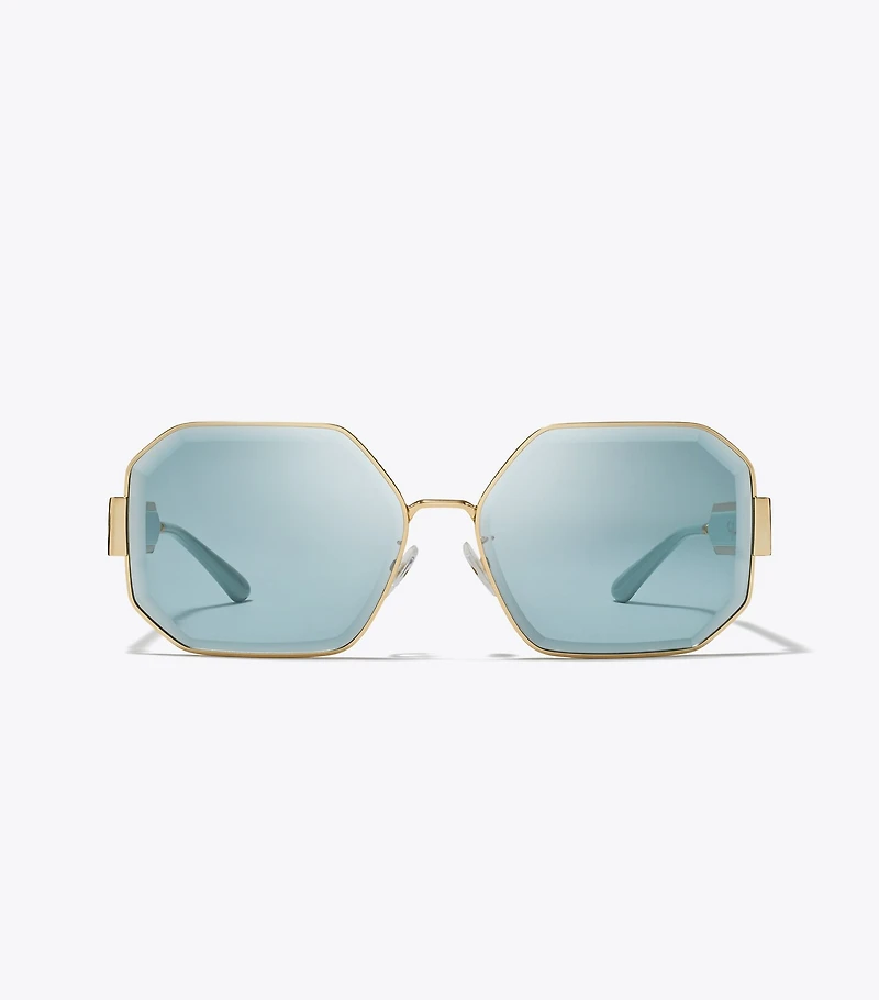 Kira Faceted Geometric Sunglasses