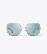 Kira Faceted Geometric Sunglasses