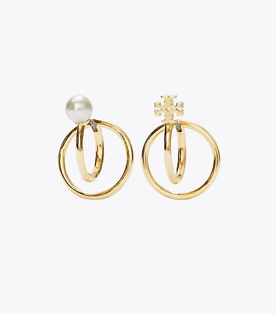 Kira Pearl Double Hoop Earring