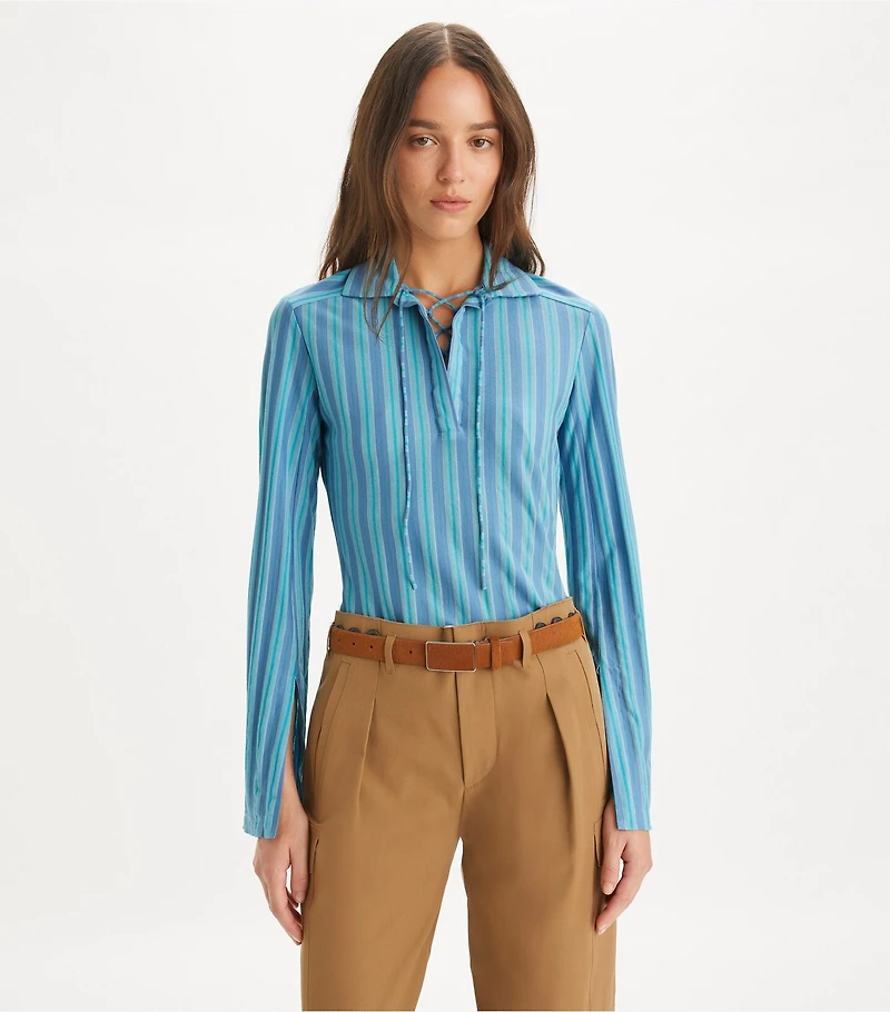 Lace-Up Jersey Tunic