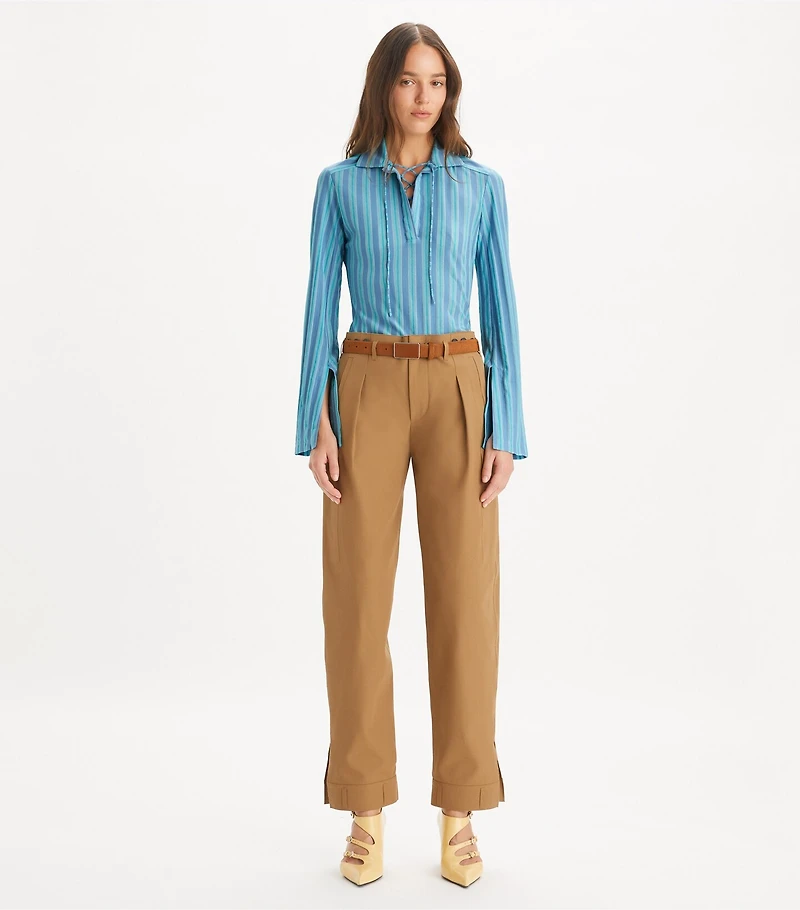 Lace-Up Jersey Tunic