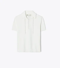 Lace-Up Polo Sweater