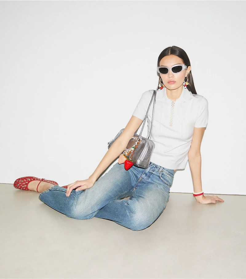 Lace-Up Polo Sweater