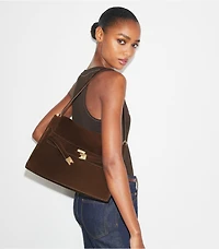 Large Lee Radziwill Suede Shoulder Bag