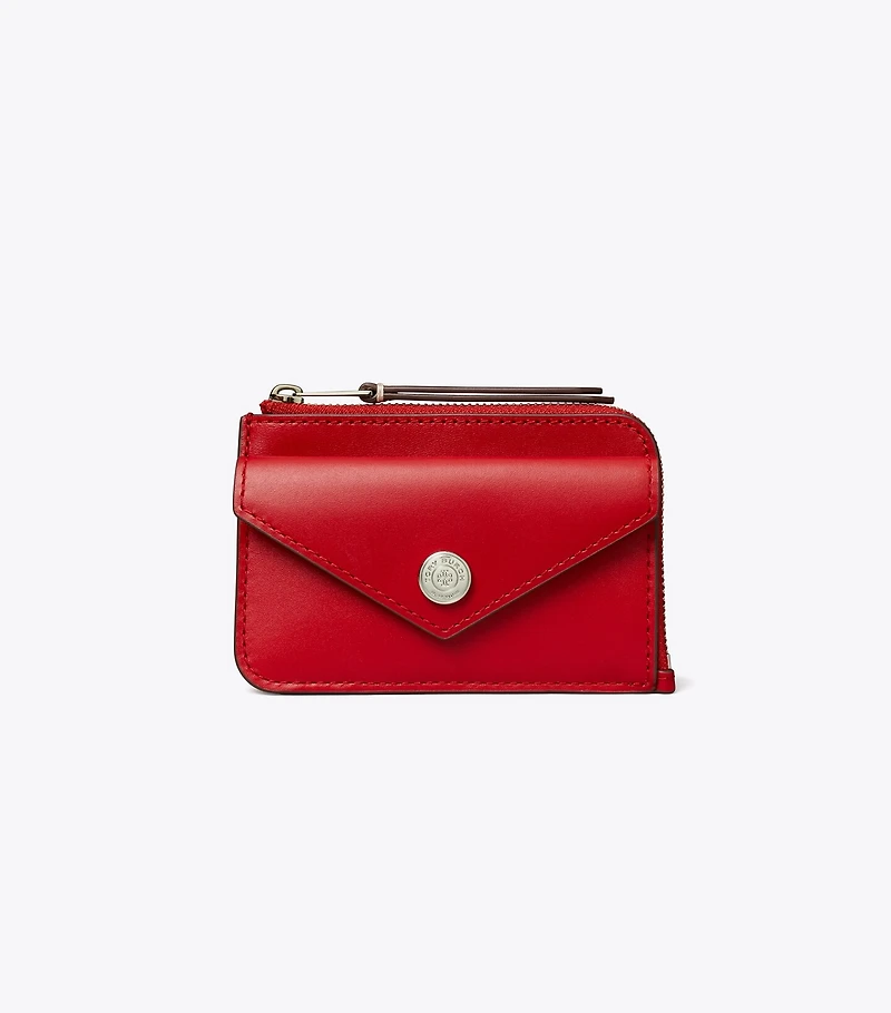Leather Envelope Zip Card Case