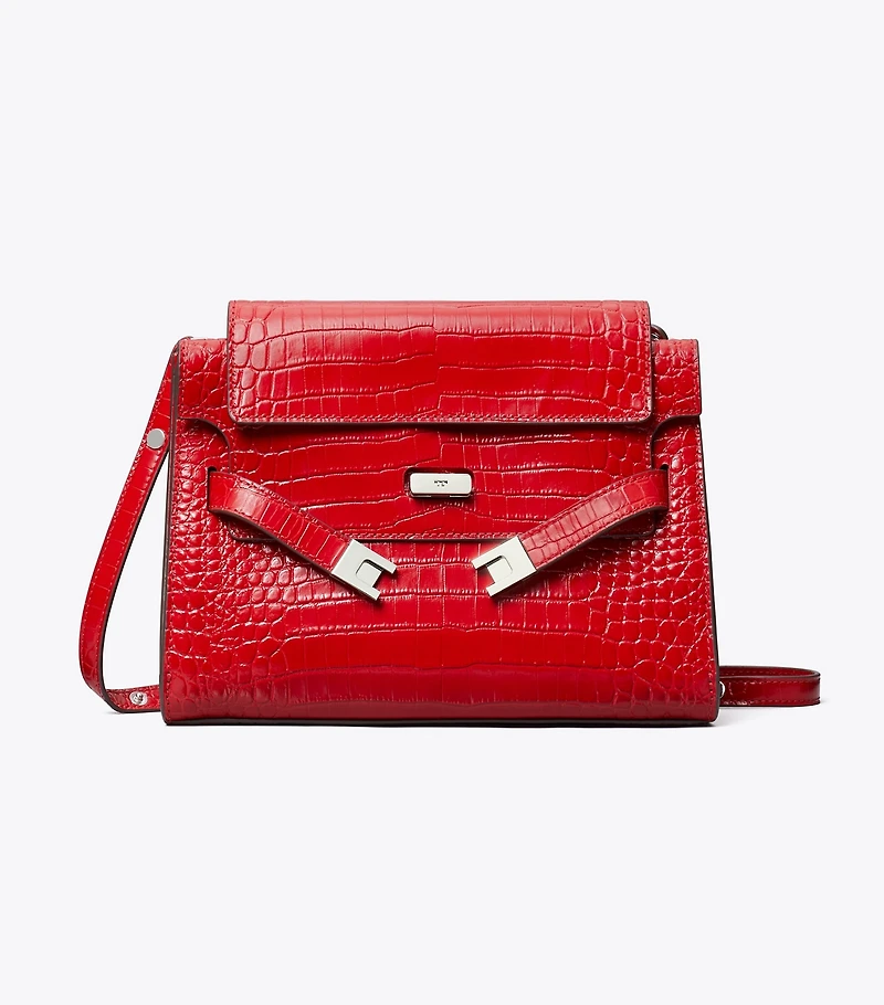 Lee Radziwill Croc-Embossed Shoulder Bag