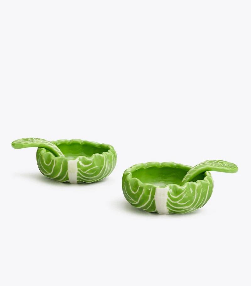 Lettuce Ware Salt Cellar, Set of 2