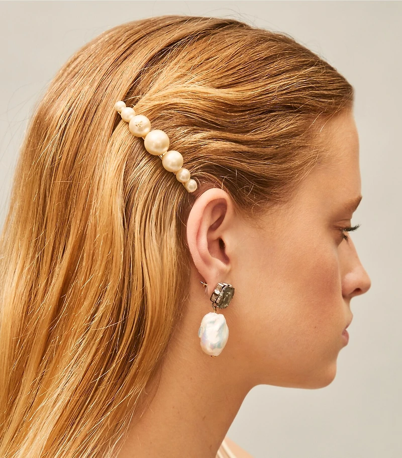 Logo Pearl Hair Clip