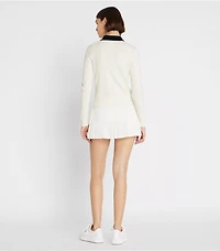 Long-Sleeve Cotton Pointelle Polo