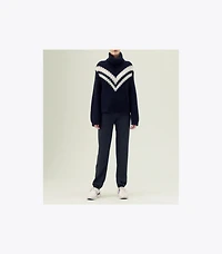 Merino Chevron Turtleneck Sweater