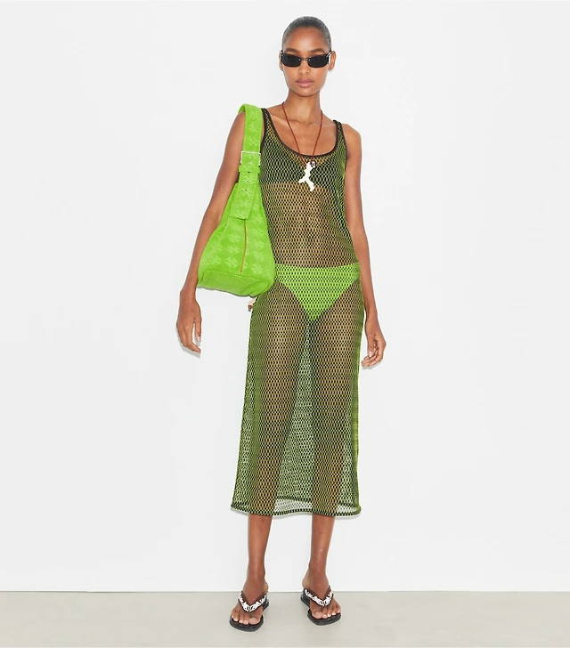afrm azula ruched mesh dress AFRM Azula Metallic Mesh Maxi Dress