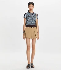 Micro Twill Pleated Short