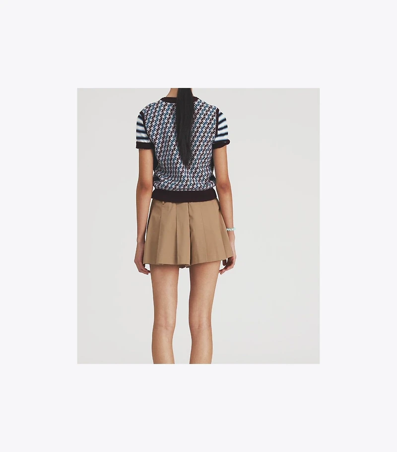 Micro Twill Pleated Short