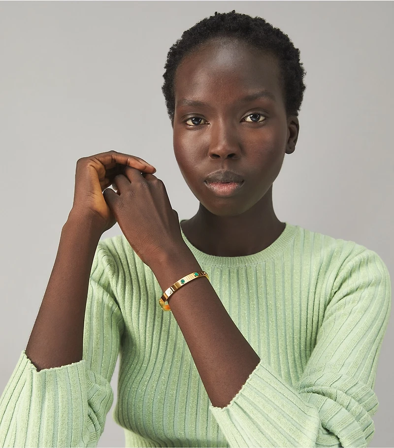 Miller Stud Semi-Precious Hinge Bracelet