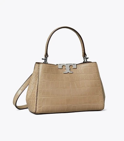 Mini Eleanor Soft Croc-Embossed Satchel