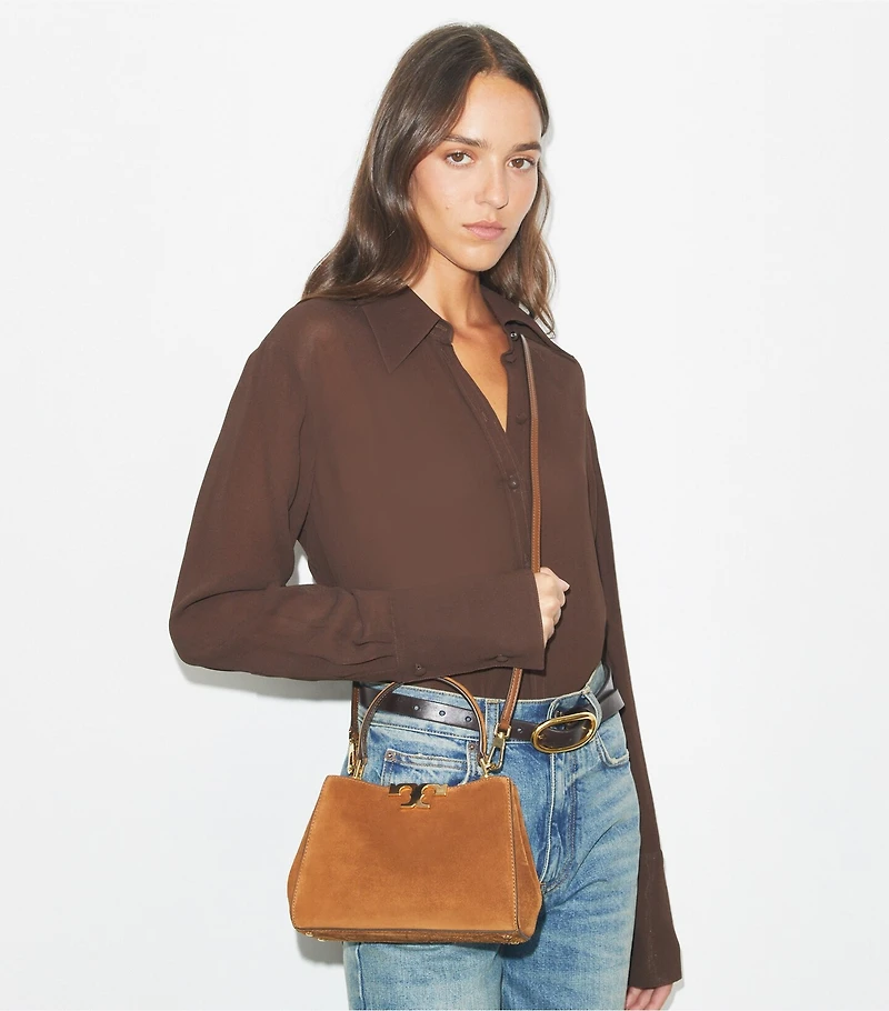 Mini Eleanor Suede Satchel