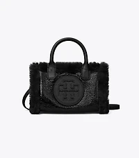 Mini Ella Patent Shearling Tote