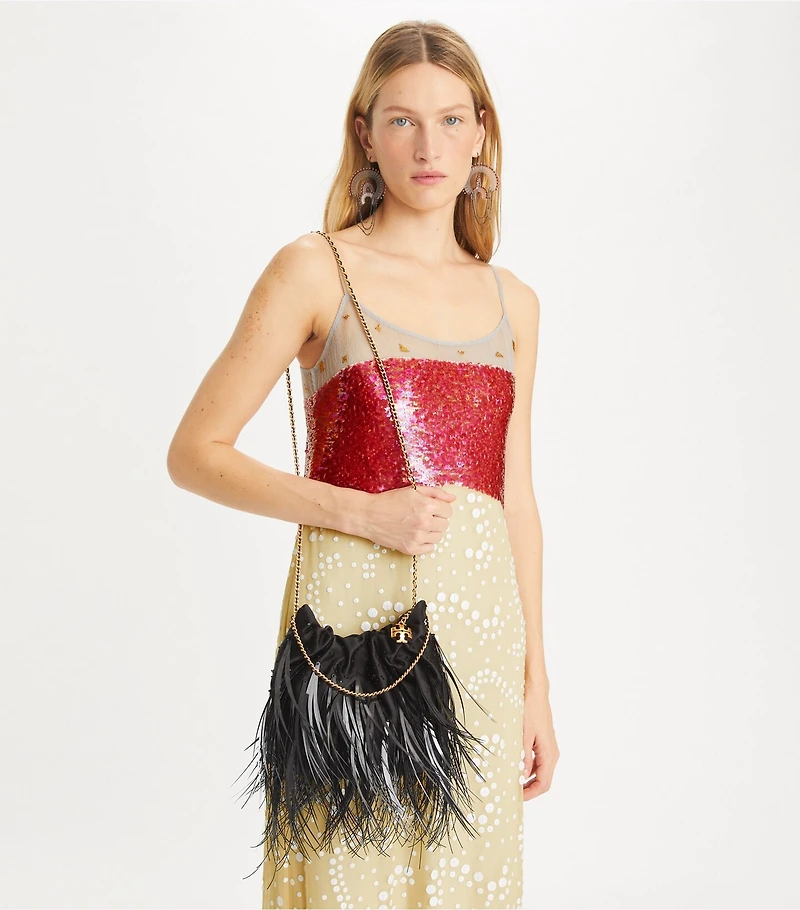 Mini Fleming Feather Hobo Bag