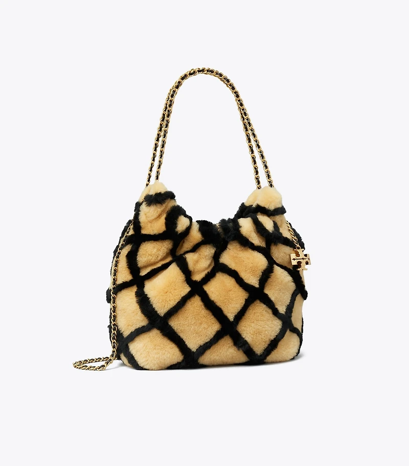 Mini Fleming Shearling Hobo Bag