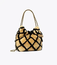 Mini Fleming Shearling Hobo Bag