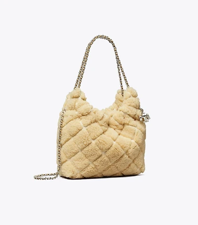 Mini Fleming Shearling Hobo Bag