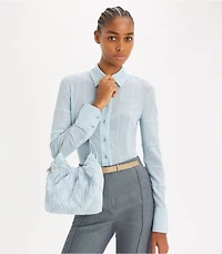 Mini Fleming Soft Denim Hobo Bag