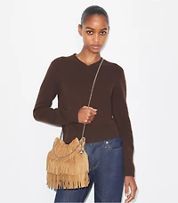 Mini Fleming Suede Fringe Hobo Bag