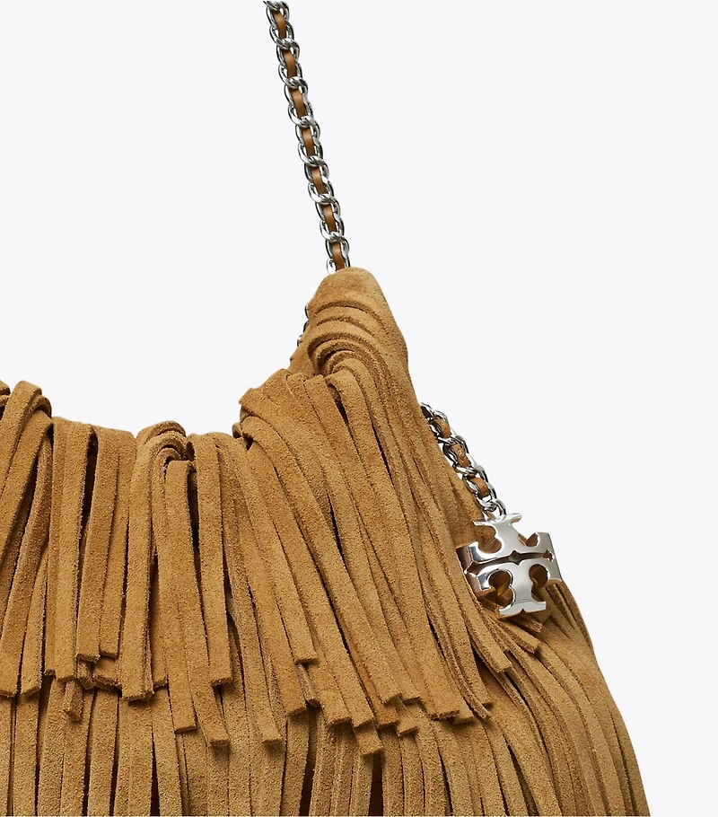 Mini Fleming Suede Fringe Hobo Bag