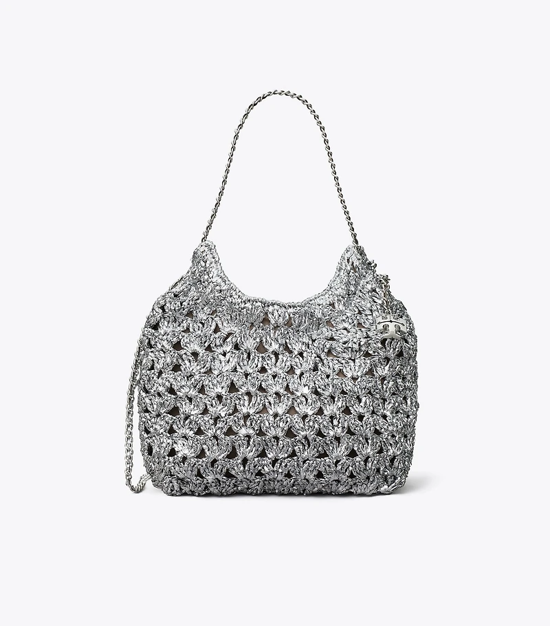 Mini Fleming Woven Hobo Bag