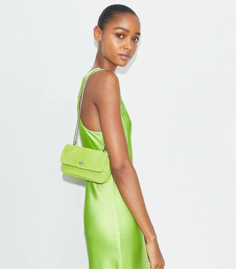 Mini Kira Diamond Quilt Suede Flap Bag